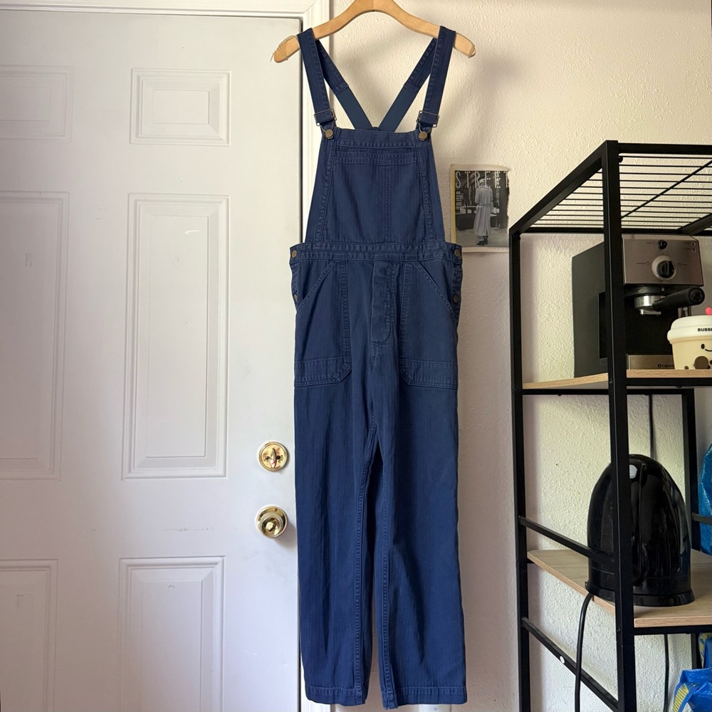 RHLA blue denim cotton straight leg utility work chore overalls‎ jumpsuit